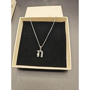 Milan Chiva "N" Silver Necklace With Pearl